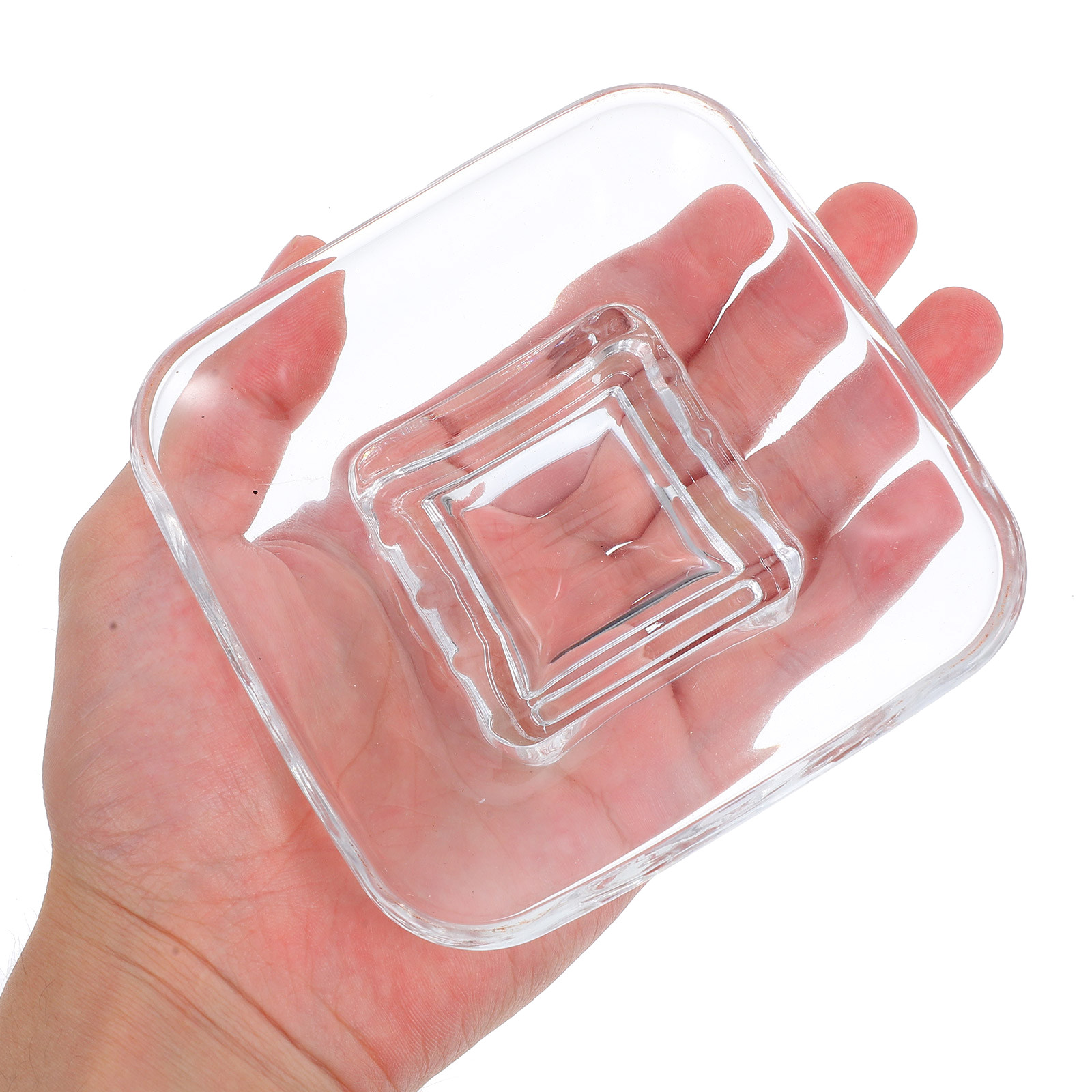 Glass Soap Dish - 4Pcs Transparent Glass Soap Tray Bathroom