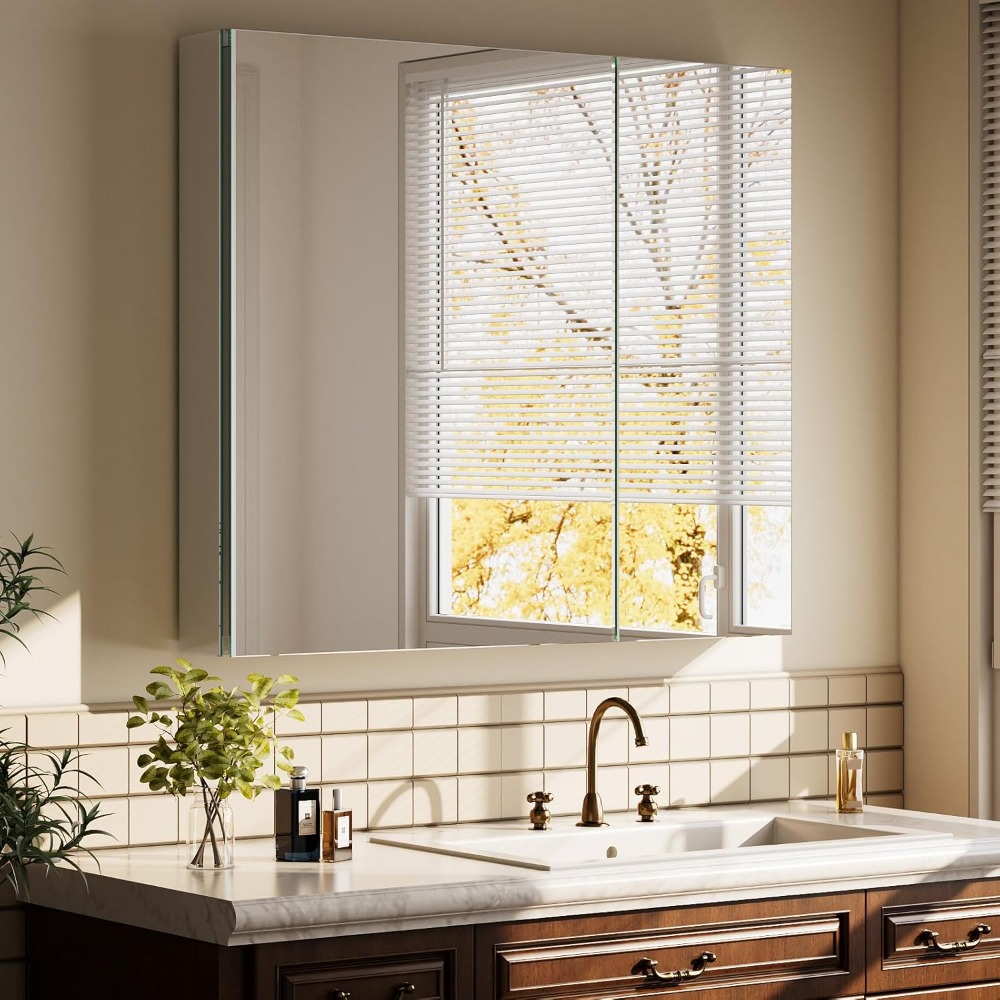 Home Bathroom Door - Bathroom Medicine Cabinet with Mirror, 30