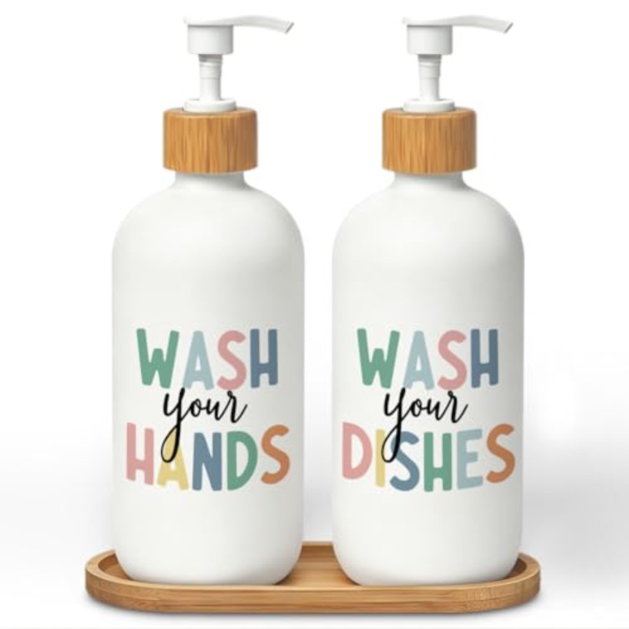 Glass Soap Dish - Boho Hand and Dish Soap Dispenser