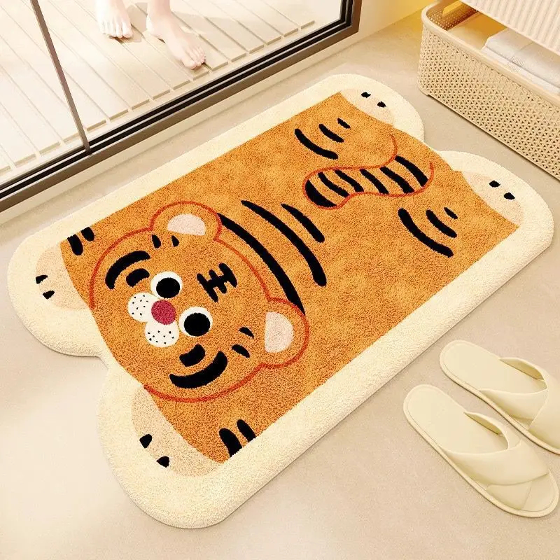Home Made Bathroom Vanity - VIKAMA Kawaii Tiger Shaped Bath Rug,