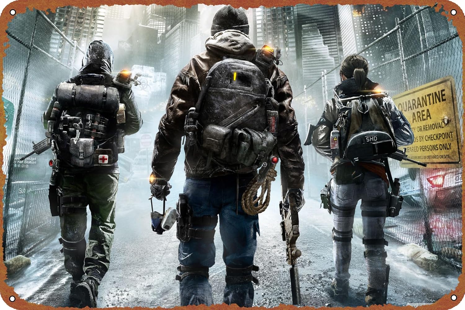 Home Bathroom Wall Decor - Tom Clancys The Division 2015 Metal