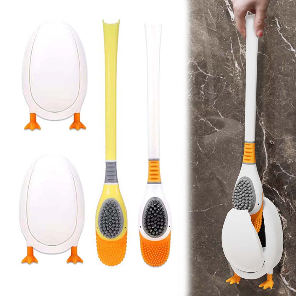 Home Bathroom Set - 1PC Silicone Toilet Brush With Holder