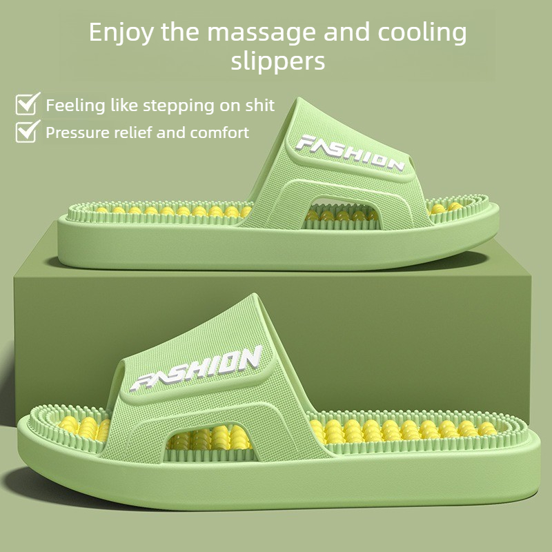 Home Bathroom Size - Women Men Acupressure Massage Slippers Soft