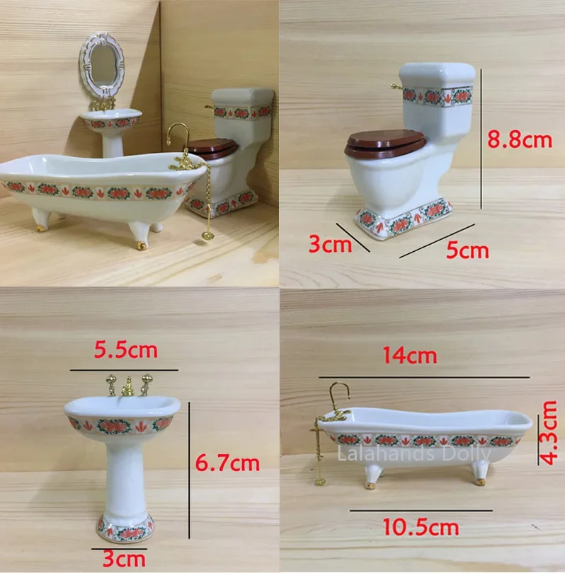 Home Bathroom Supplies - 4pcs/set Dollhouse Mini Creative Bathroom Set