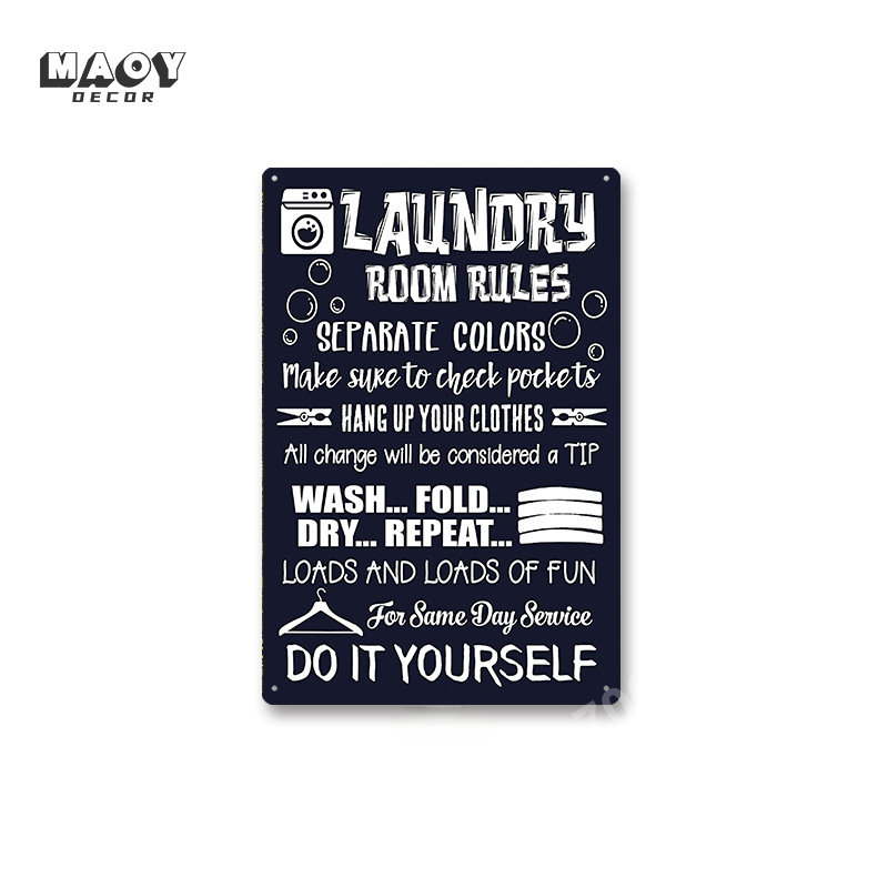 Slogan Metal Tin Sign Laundry  - Home Bathroom Wall Decor ulasan dan harga