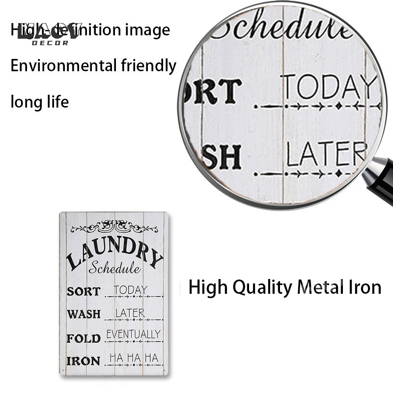 Slogan Metal Tin Sign Laundry  - Home Bathroom Wall Decor ulasan dan harga
