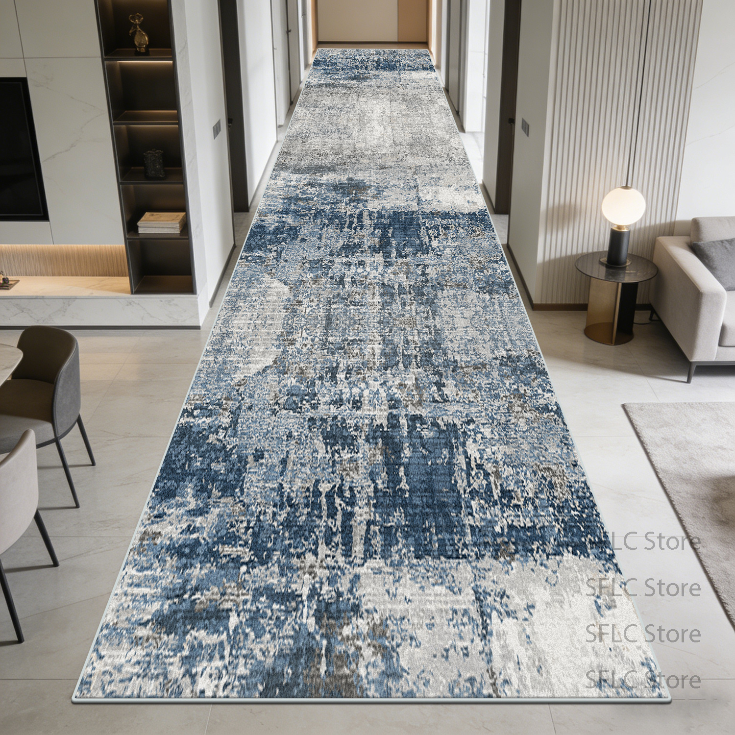 Modern Blue Grey Abstract Easy - Home Kitchen Bathroom Cleaning ulasan dan harga