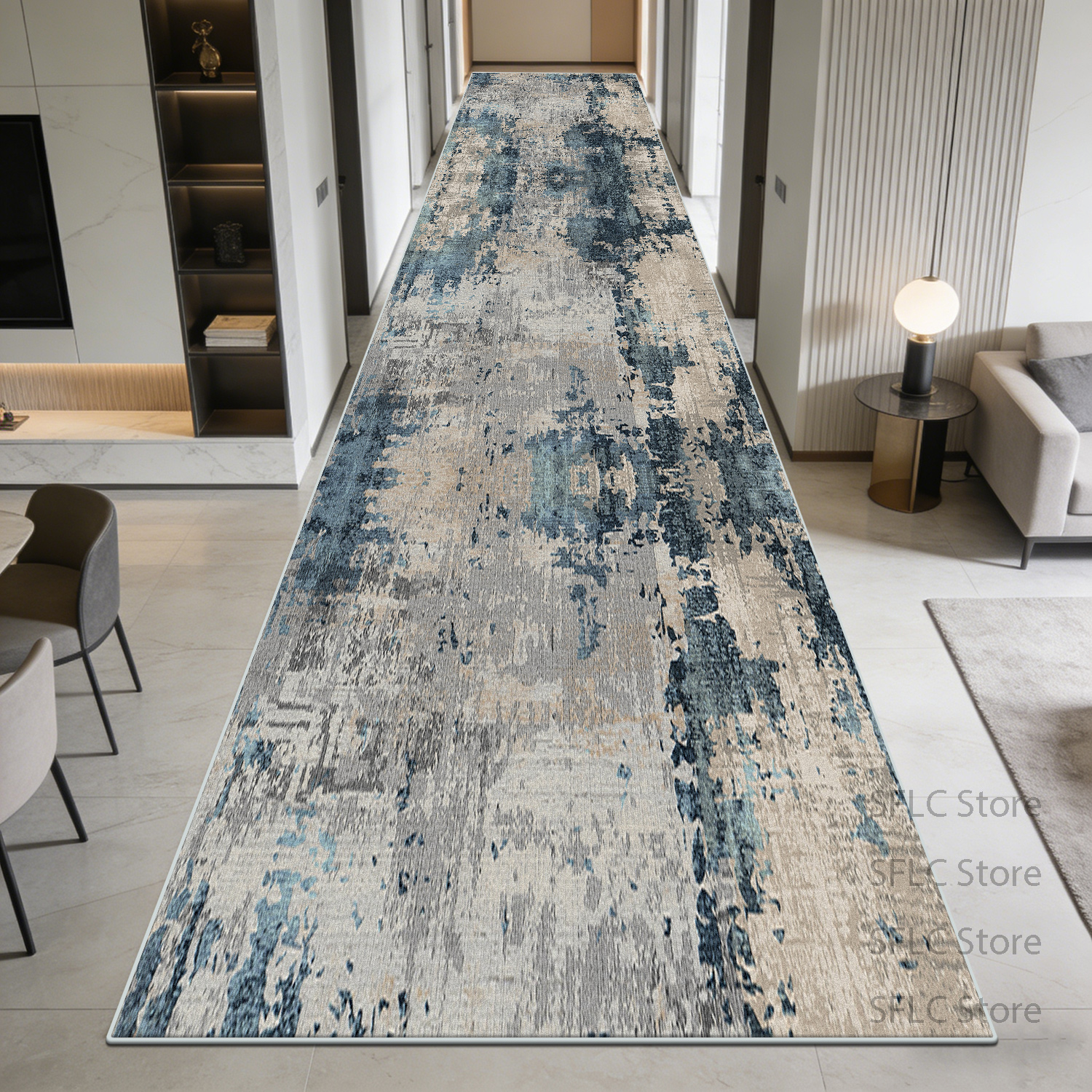 Modern Blue Grey Abstract Easy - Home Kitchen Bathroom Cleaning ulasan dan harga