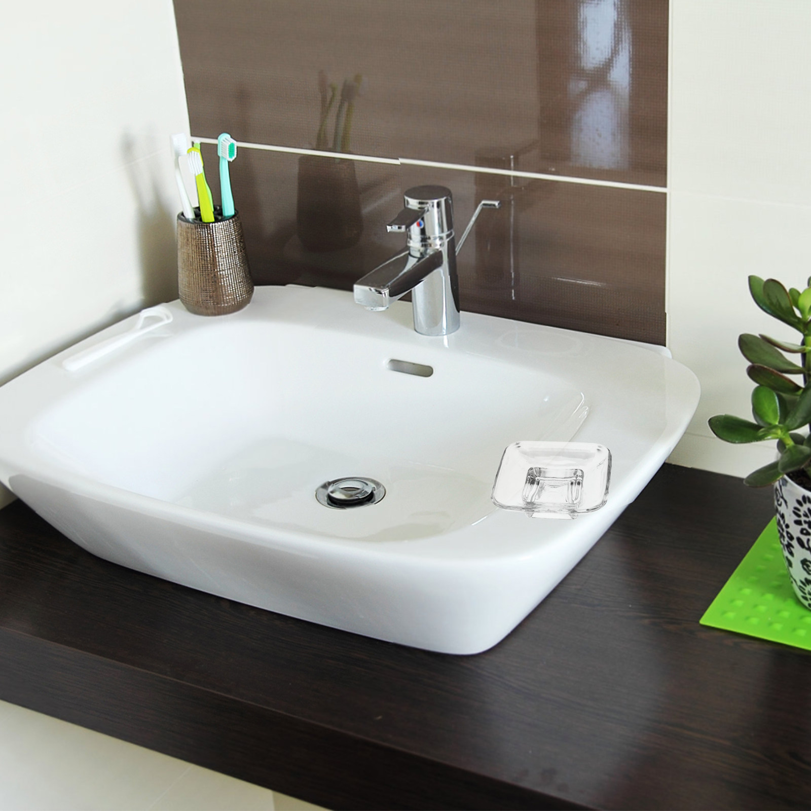 4Pcs Transparent Glass Soap Tr - Glass Soap Dish ulasan dan harga