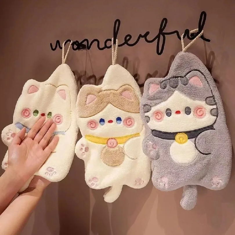 Cute Cat Hand Towel Quick Dryi - Home Bathroom Supplies ulasan dan harga