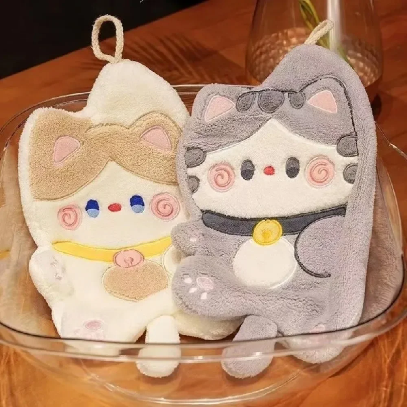 Cute Cat Hand Towel Quick Dryi - Home Bathroom Supplies ulasan dan harga