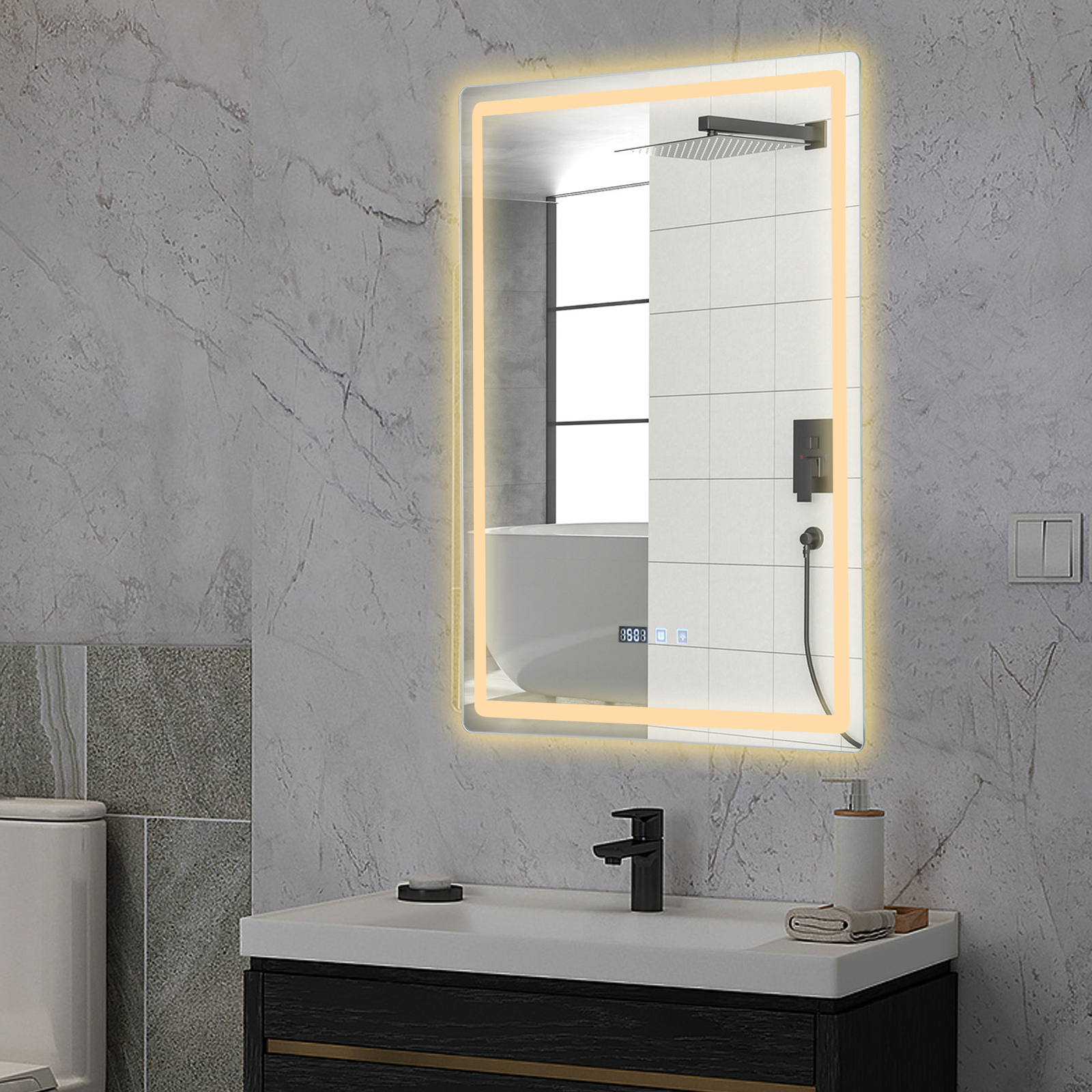 LED Bathroom Wall Mirror, Smar - Bathroom Mirror Led ulasan dan harga