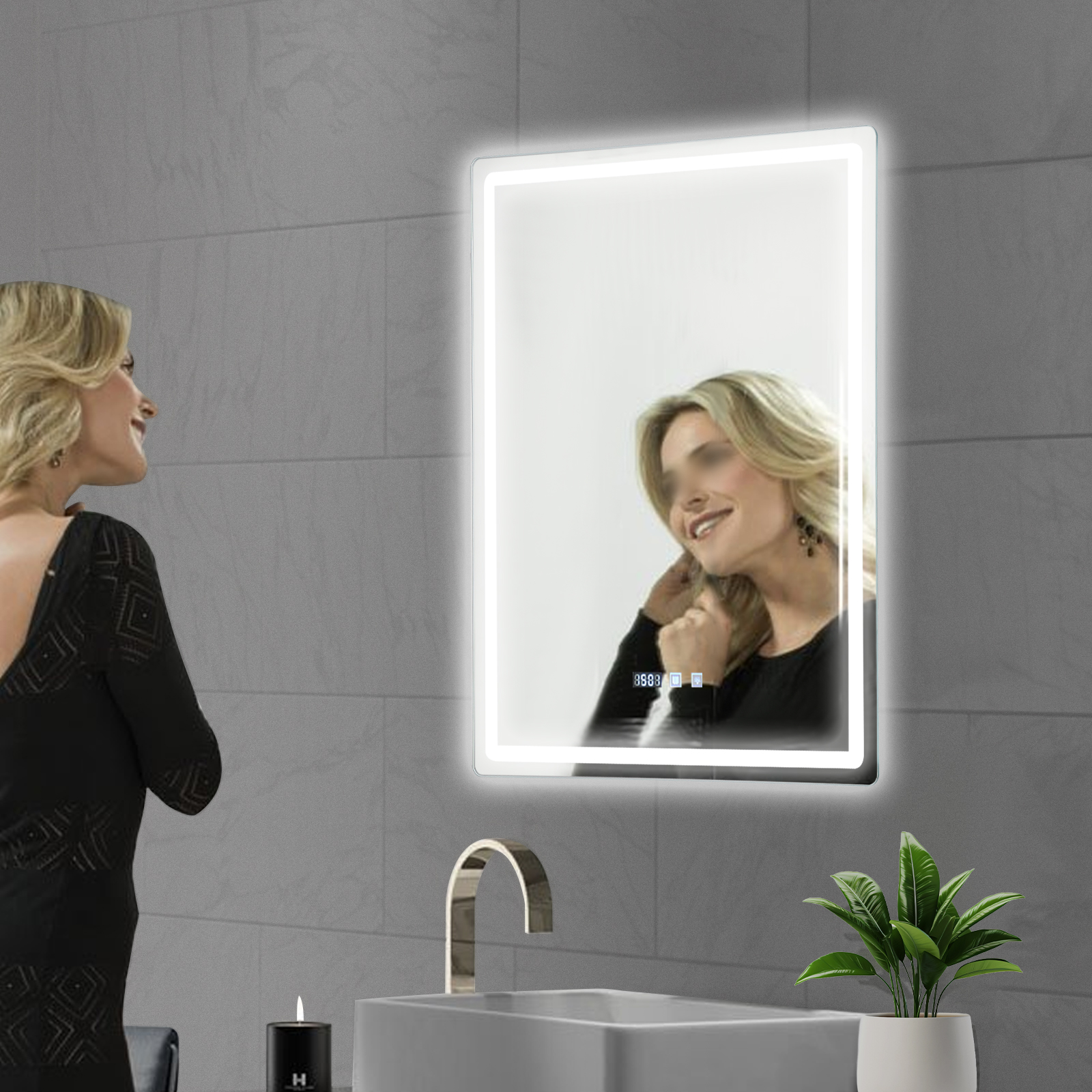 LED Bathroom Wall Mirror, Smar - Bathroom Mirror Led ulasan dan harga