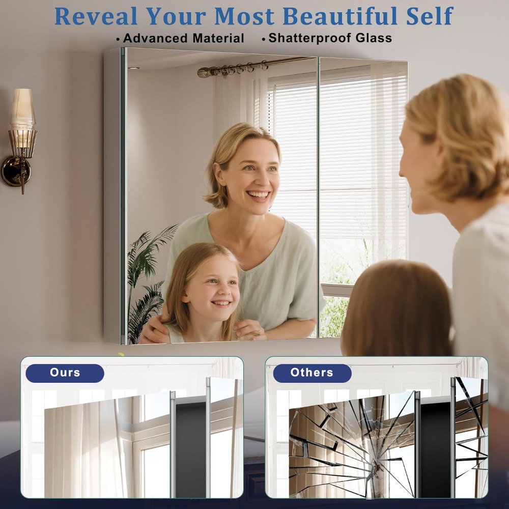 Bathroom Medicine Cabinet with - Home Bathroom Door ulasan dan harga