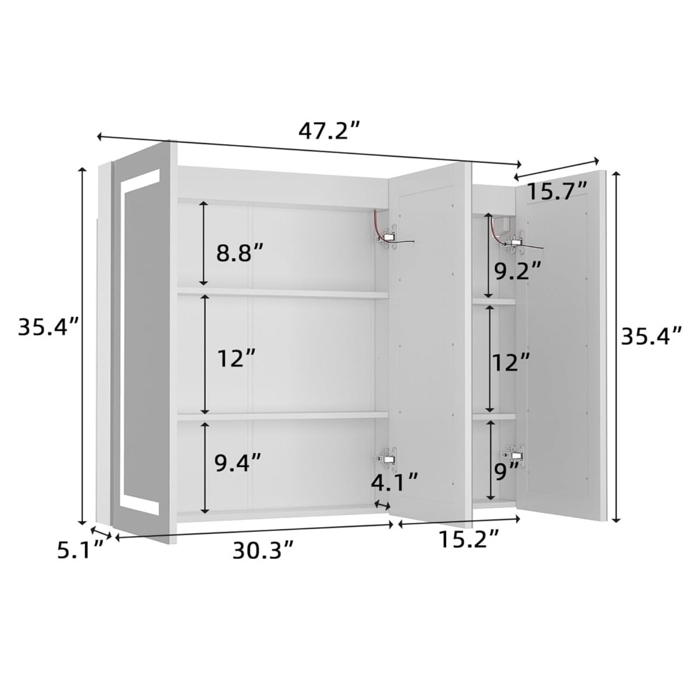 Lighted Medicine Cabinet with  - Home Bathroom Door ulasan dan harga
