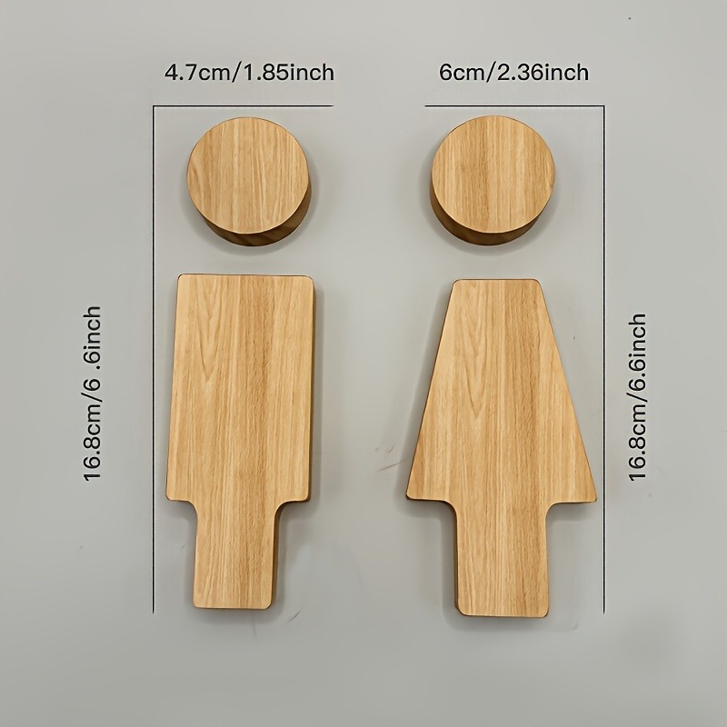 2PCS Wooden Bathroom Sign for  - Home Bathroom Door ulasan dan harga