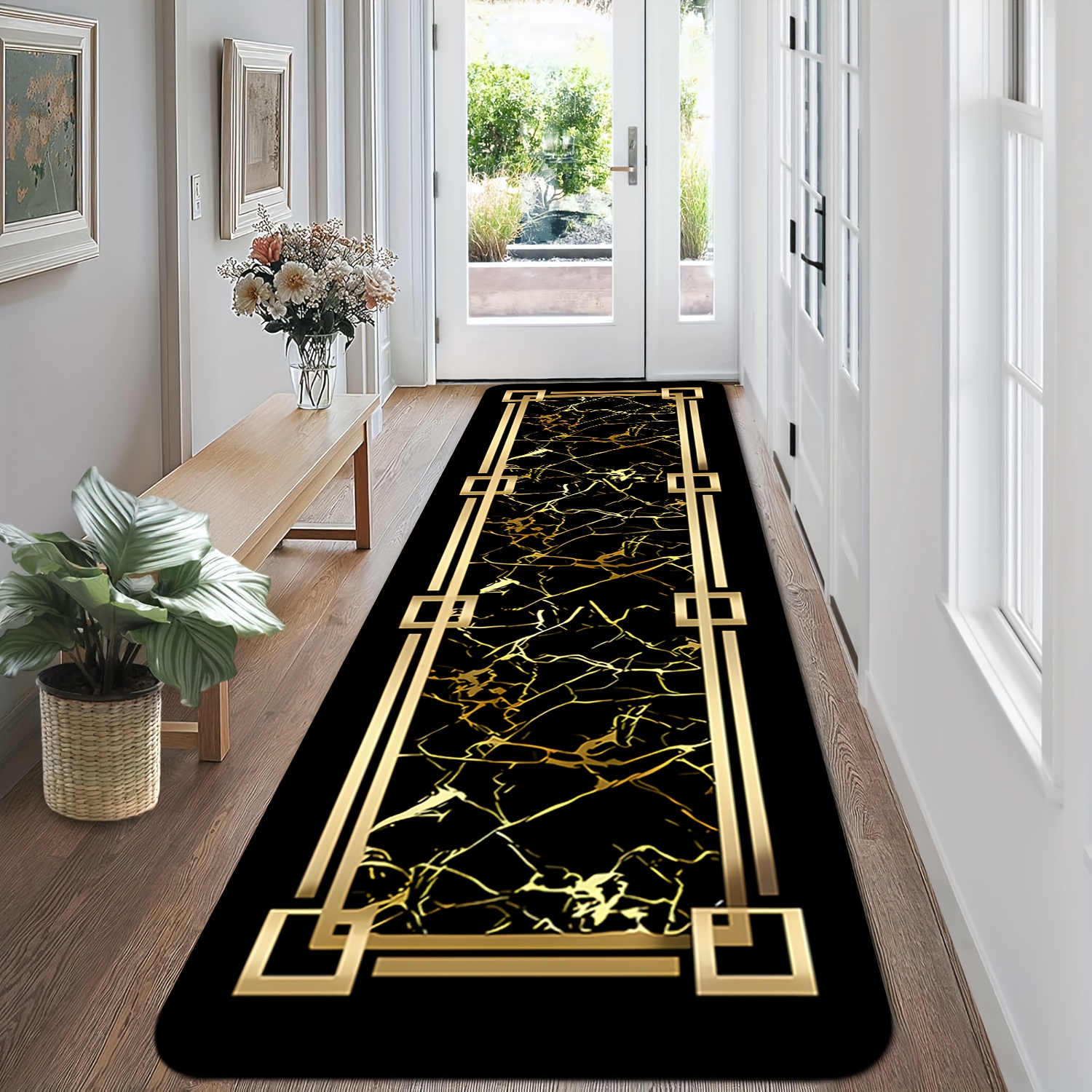 Black Gold Marble Geometric Bo - Home Made Bathroom Vanity ulasan dan harga
