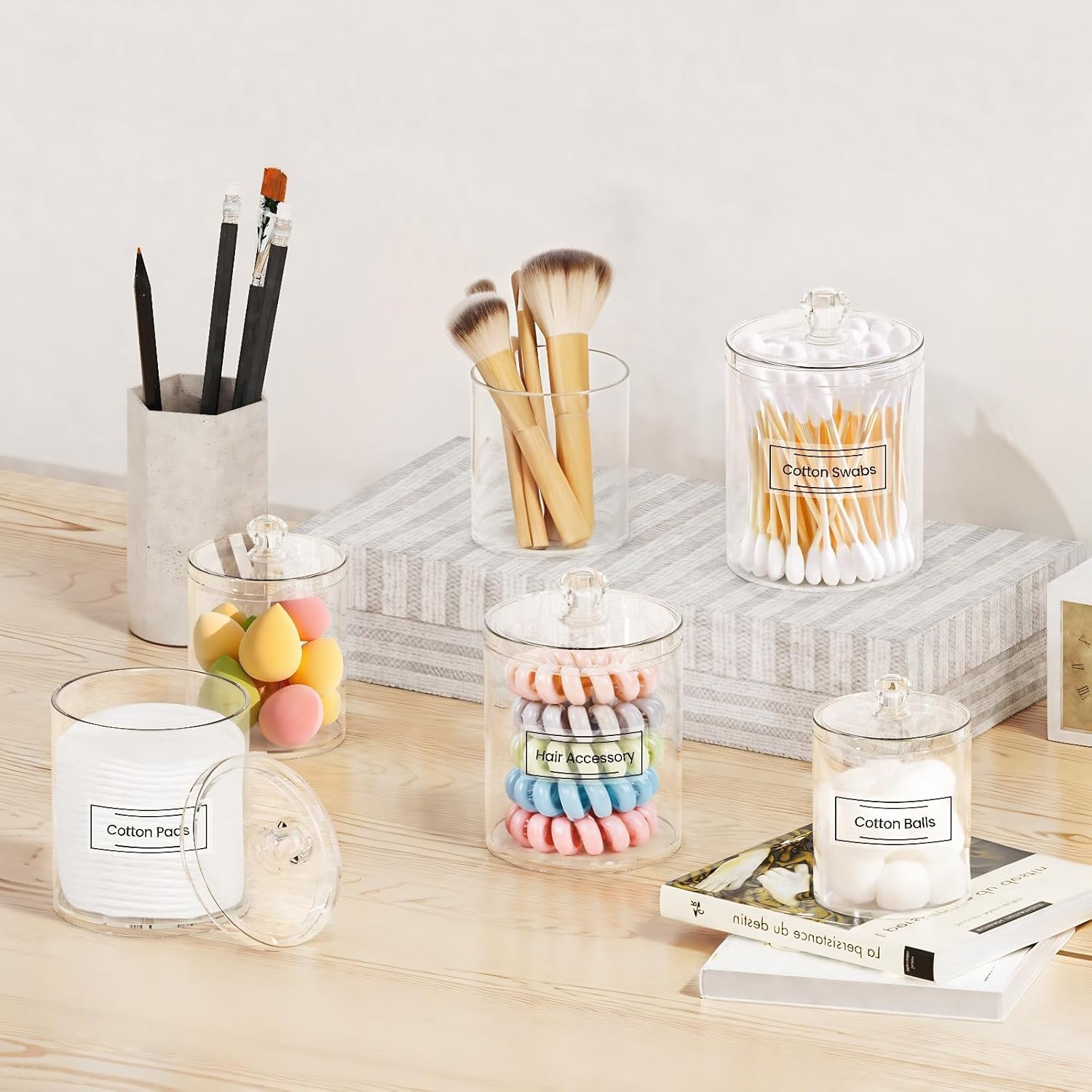 Acrylic Qtip Holder 6 Pack wit - Home Bathroom Set ulasan dan harga