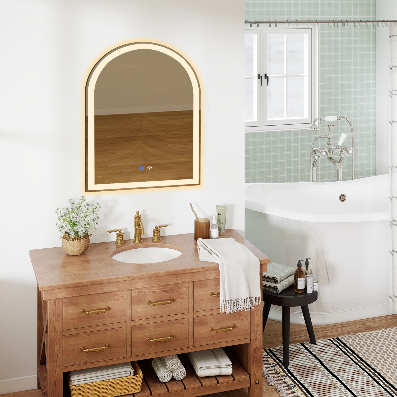 Smart Anti-fog LED Bathroom Mi - Bathroom Mirror Led ulasan dan harga