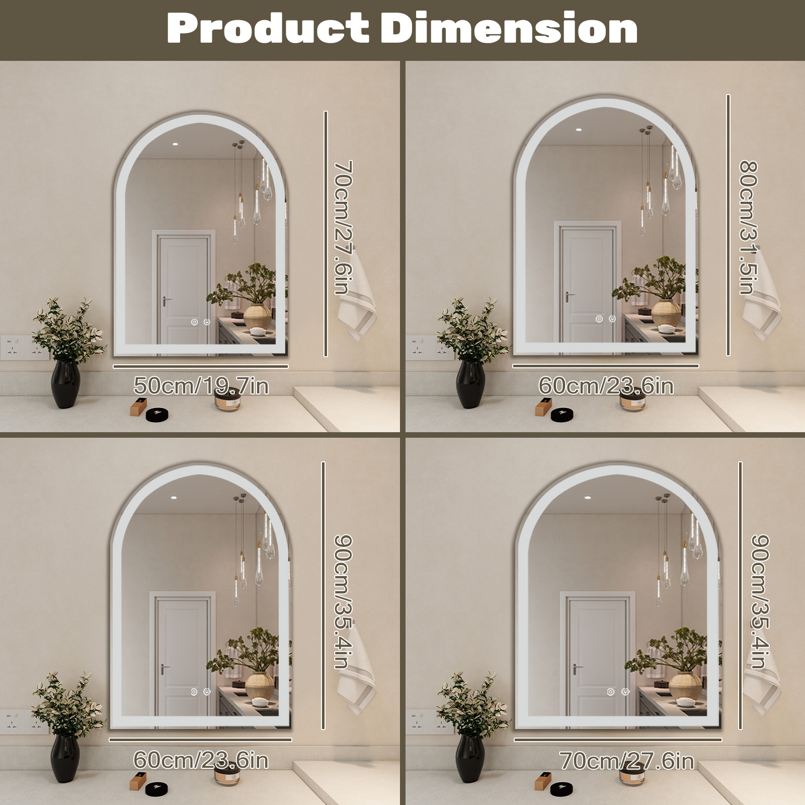 Smart Anti-fog LED Bathroom Mi - Bathroom Mirror Led ulasan dan harga