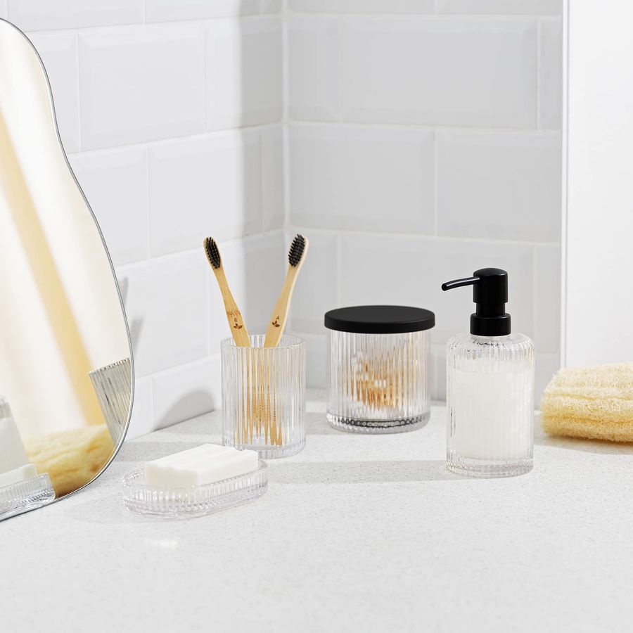 Glass Bathroom Accessories Set - Glass Soap Dish ulasan dan harga