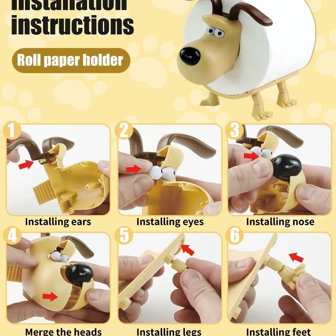 Puppy Toilet Holder Home Decor - Home Goods Bathroom Storage ulasan dan harga