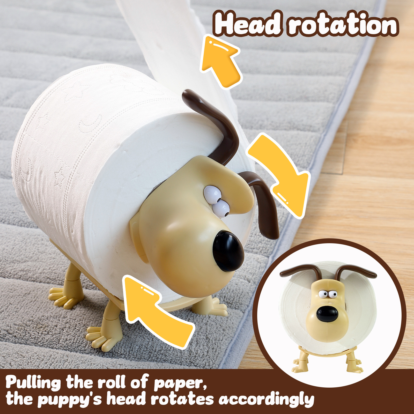 Puppy Toilet Holder Home Decor - Home Goods Bathroom Storage ulasan dan harga