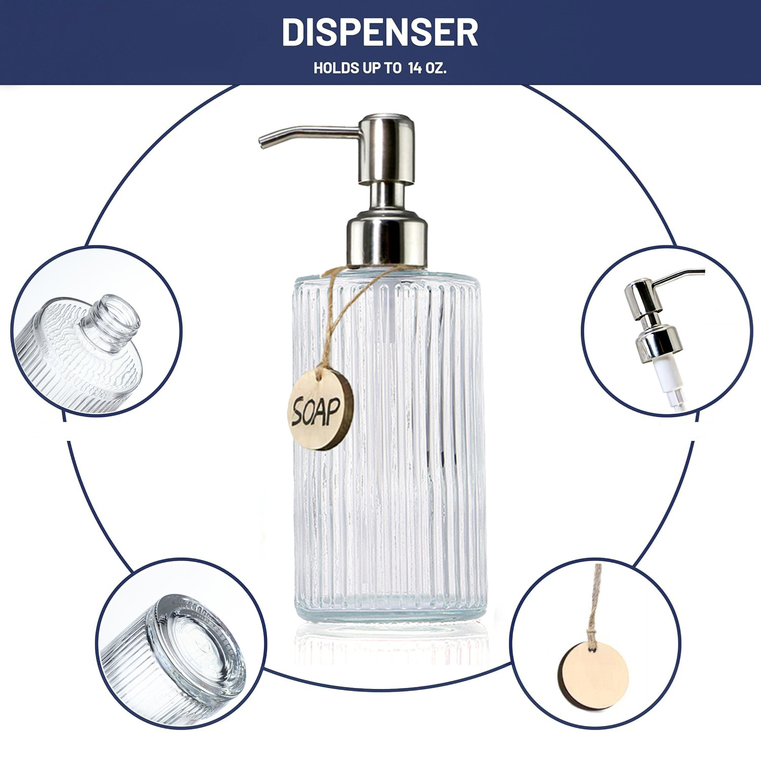 Glass Soap Dispenser with Rust - Glass Soap Dish ulasan dan harga