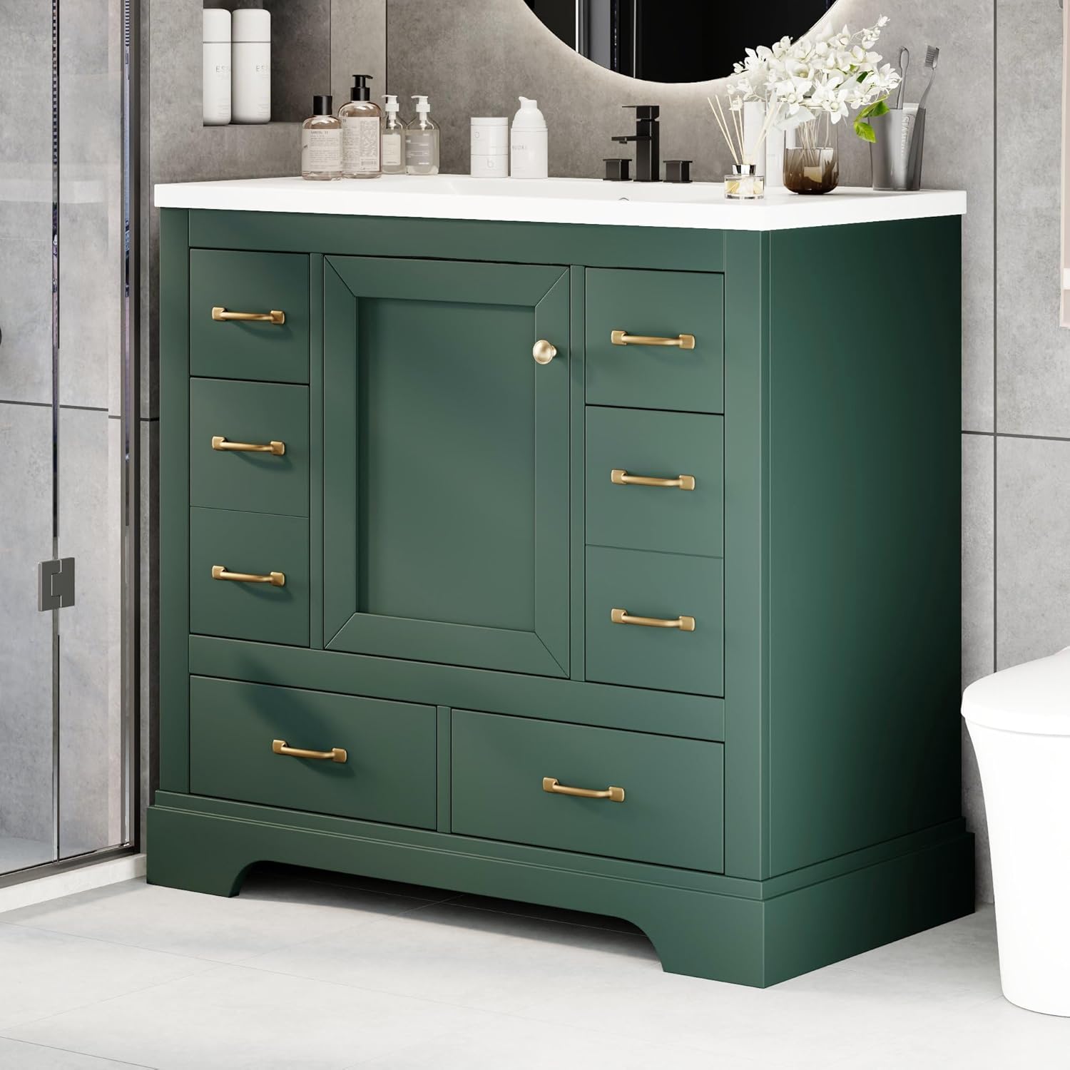 36in Bathroom Vanity Cabinet w - Home Bathroom Door ulasan dan harga