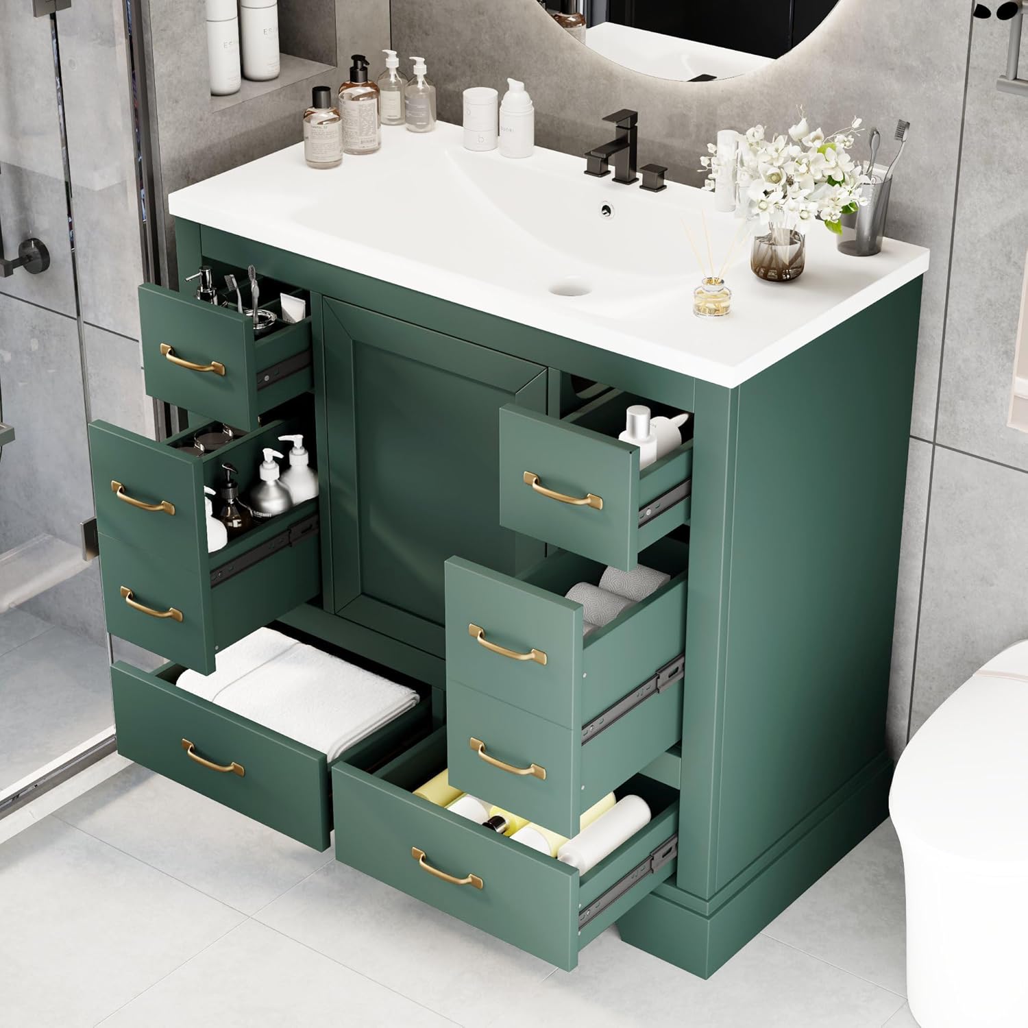 36in Bathroom Vanity Cabinet w - Home Bathroom Door ulasan dan harga