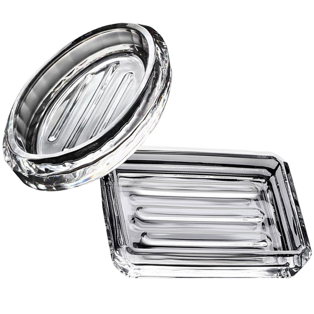 2Pcs Soap Box Transparent Glas - Home Bathroom Supplies ulasan dan harga