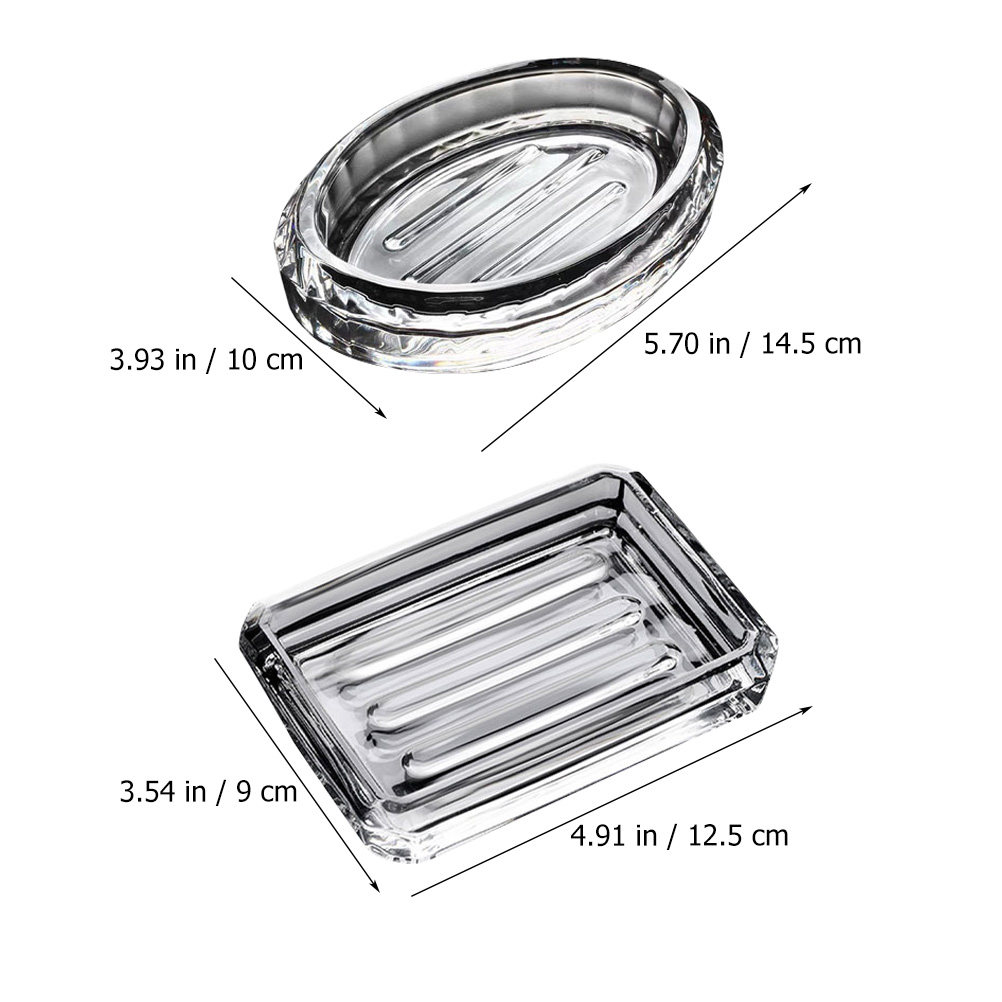 2Pcs Soap Box Transparent Glas - Home Bathroom Supplies ulasan dan harga