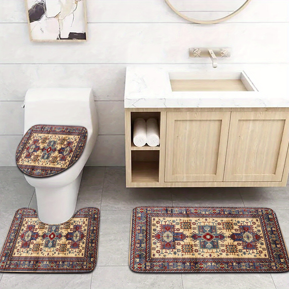 Bathroom Mat Set Toilet Mat Ba - Home Made Bathroom Vanity ulasan dan harga
