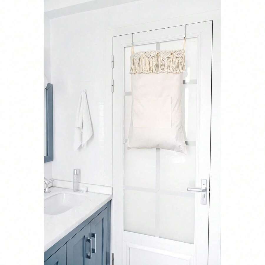 Macrame Hanging Laundry Hamper - Home Bathroom Door ulasan dan harga