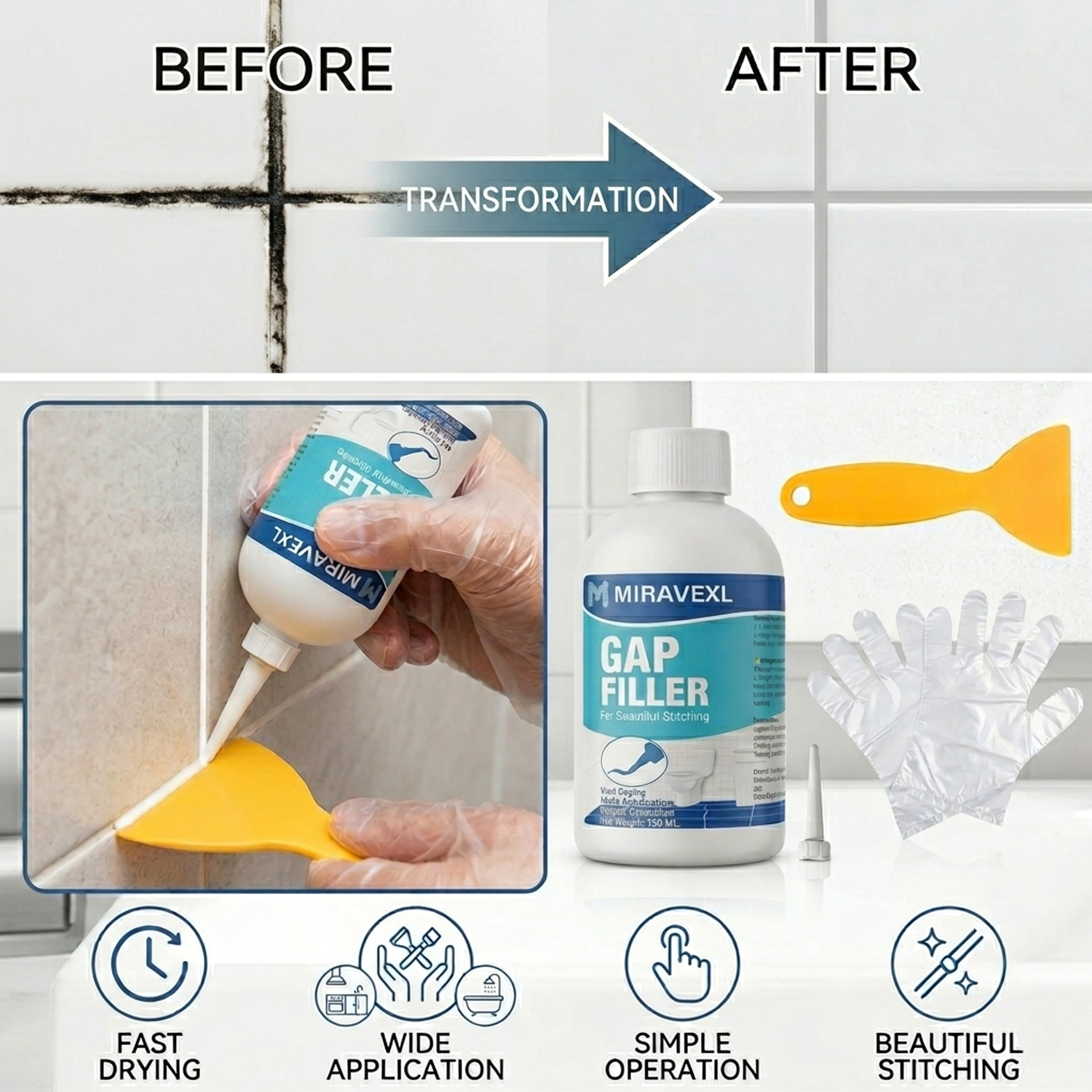 White Tile Grout Repair Kit Fa - Home Bathroom Repair ulasan dan harga