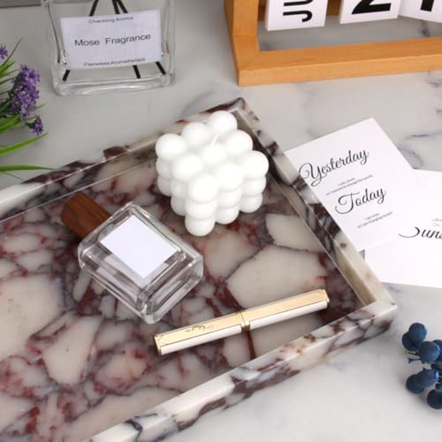 Marble Bathroom Vanity Tray, N - Home Bathroom ulasan dan harga