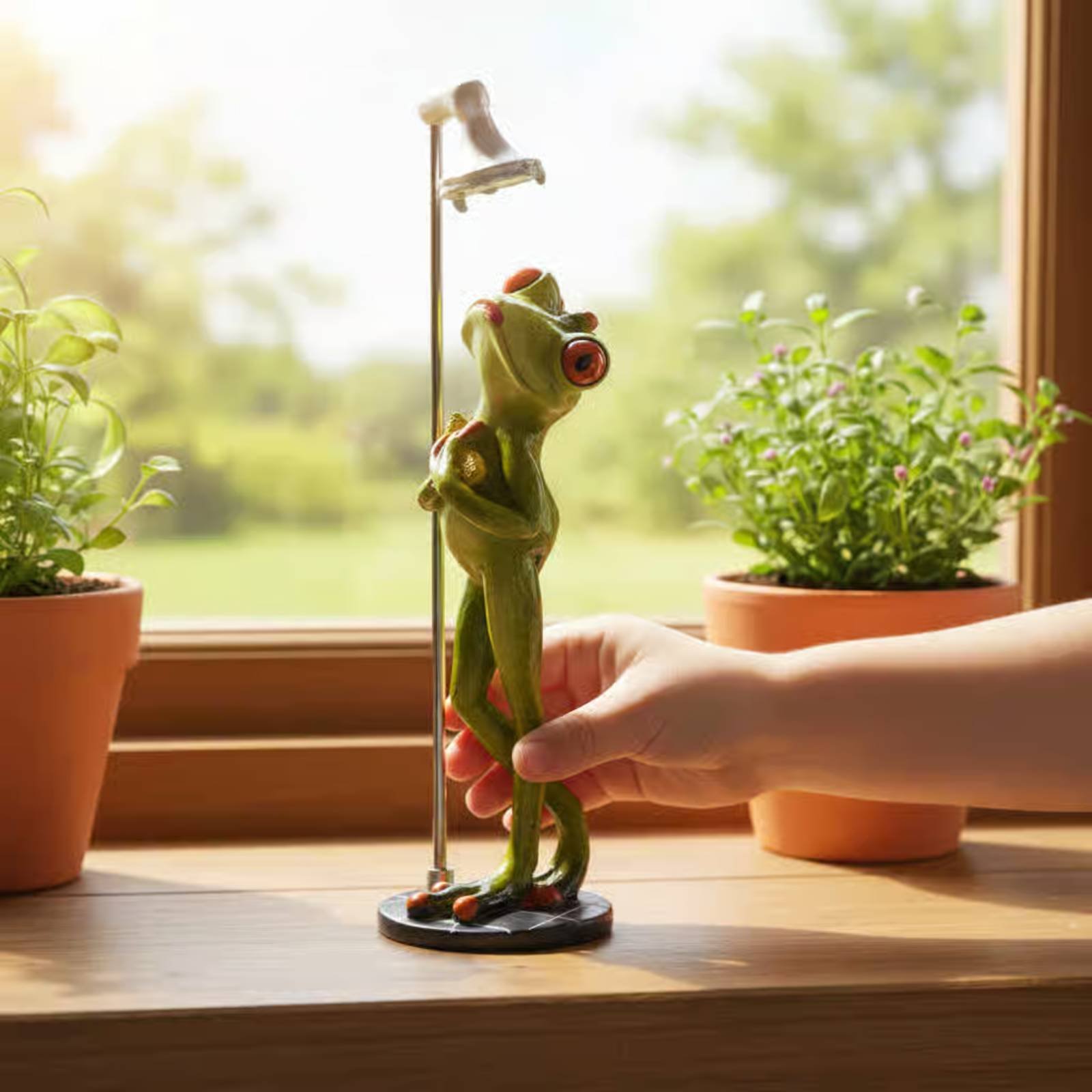 Showering Frog Figurine Novelt - Home Bathroom ulasan dan harga