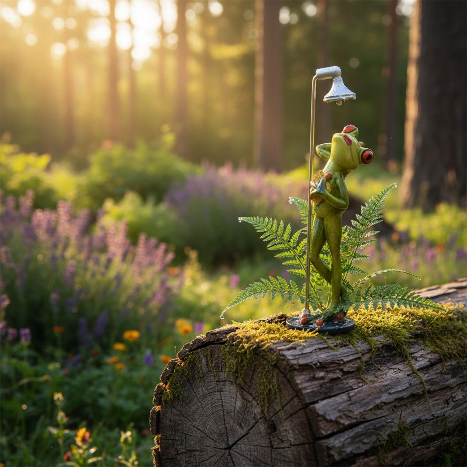 Showering Frog Figurine Novelt - Home Bathroom ulasan dan harga