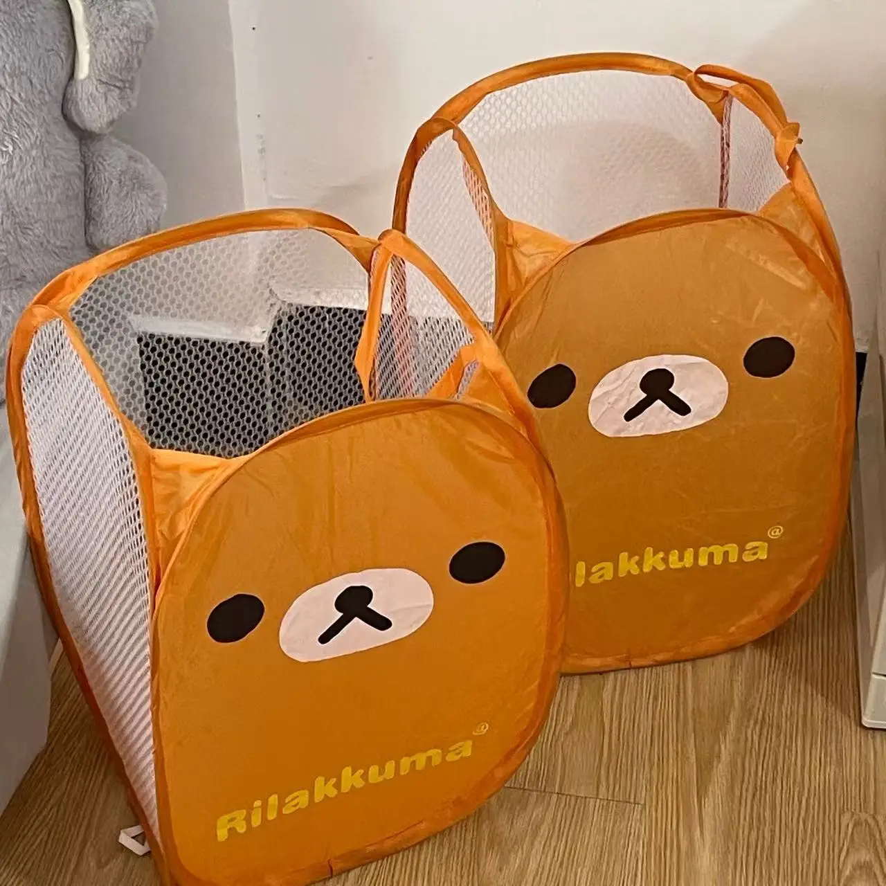 Hot Rilakkuma Mesh Folding Lar - Home Goods Bathroom Storage ulasan dan harga