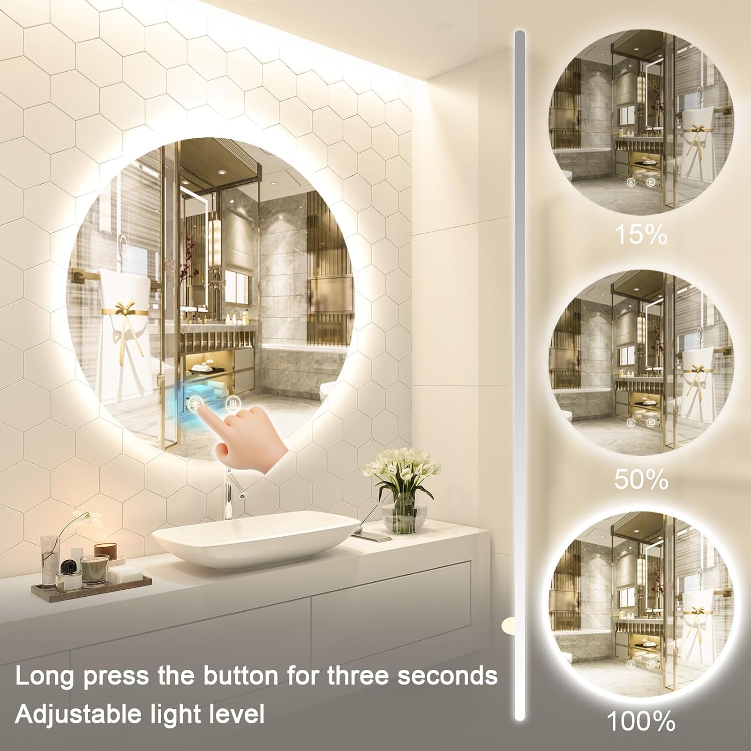 Luxury LED Bathroom Mirror Tou - Bathroom Mirror Led ulasan dan harga