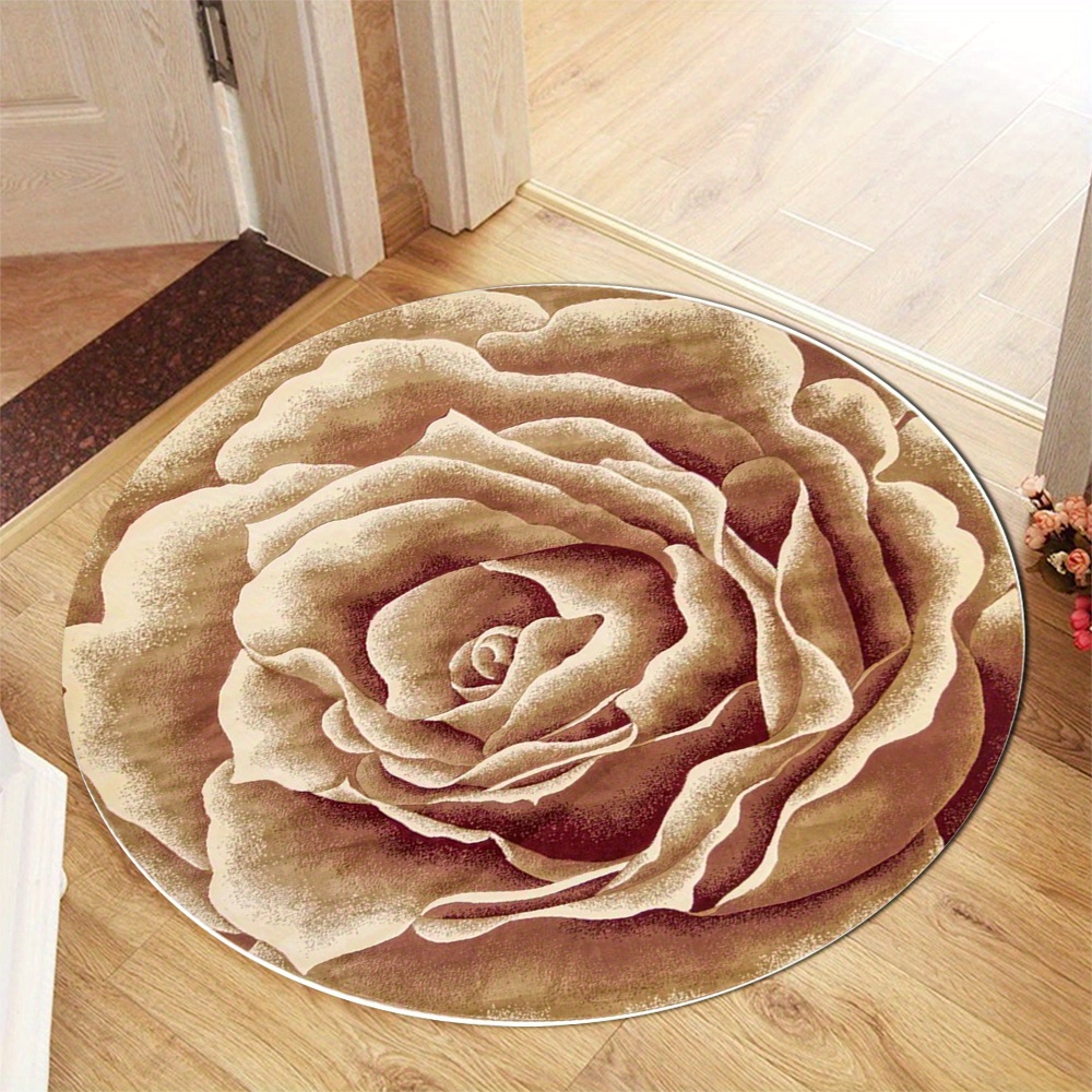 3D Rose Petal Round Rug Flanne - Home Made Bathroom Vanity ulasan dan harga