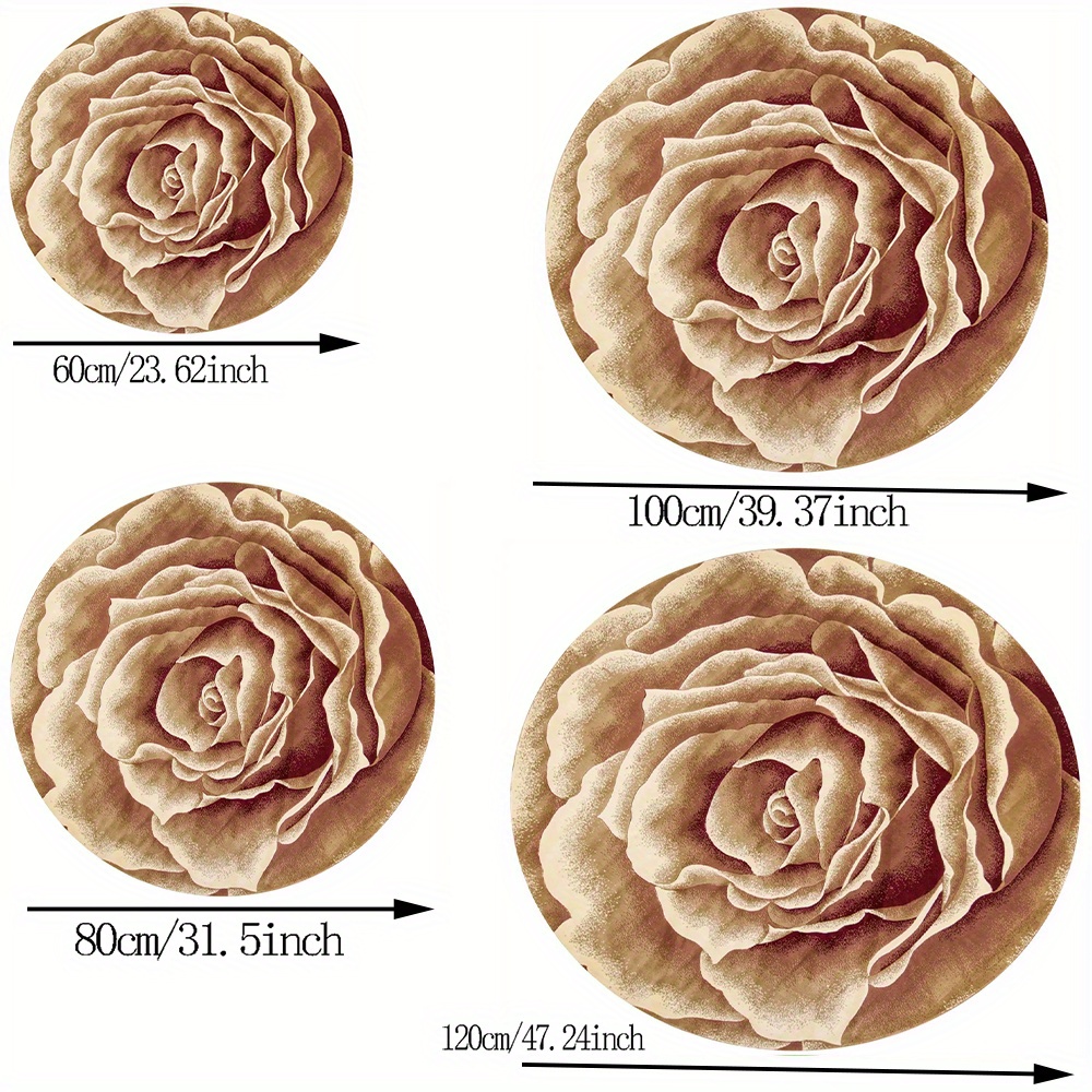 3D Rose Petal Round Rug Flanne - Home Made Bathroom Vanity ulasan dan harga