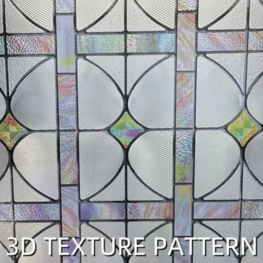 3D Stained Glass Window Film,  - Home Bathroom Door ulasan dan harga