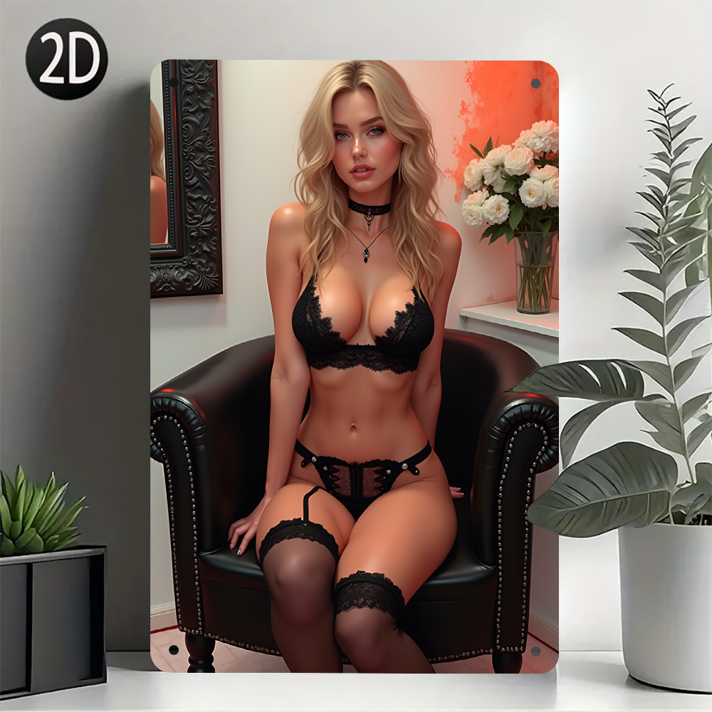 Vintage Sexy Lady Metal Tin Si - Home Bathroom Wall Decor ulasan dan harga