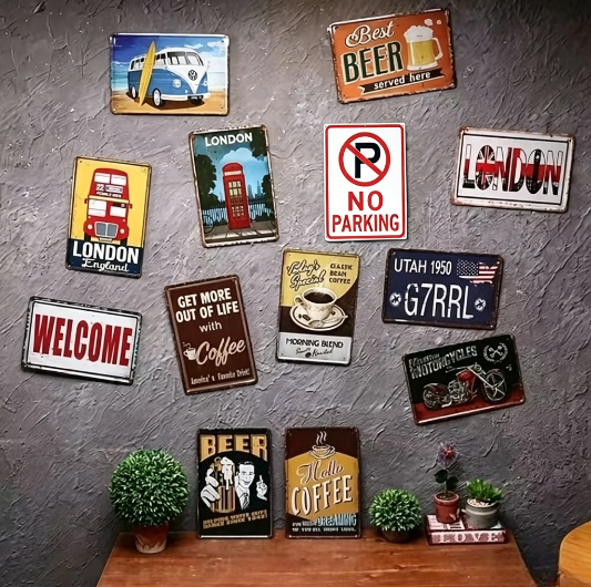 Vintage Sexy Lady Metal Tin Si - Home Bathroom Wall Decor ulasan dan harga