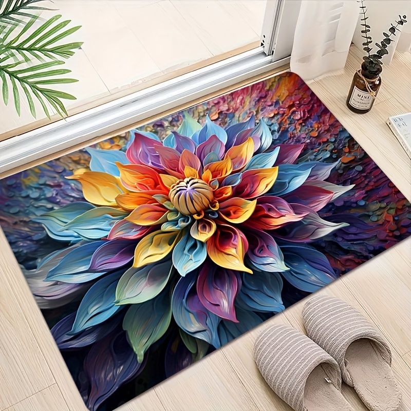 Floral Bath Rug - Soft Plush P - Home Made Bathroom Vanity ulasan dan harga