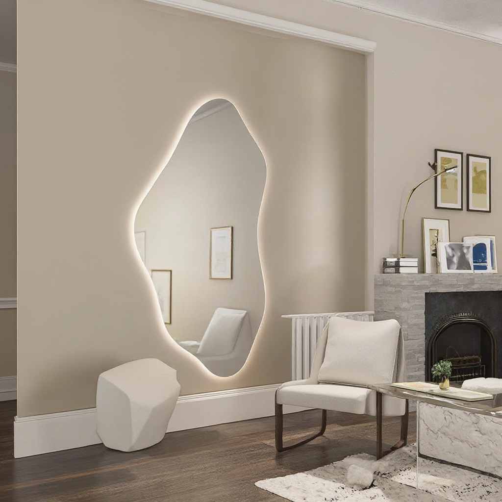 Irregular Touch LED Bathroom B - Bathroom Mirror Led ulasan dan harga