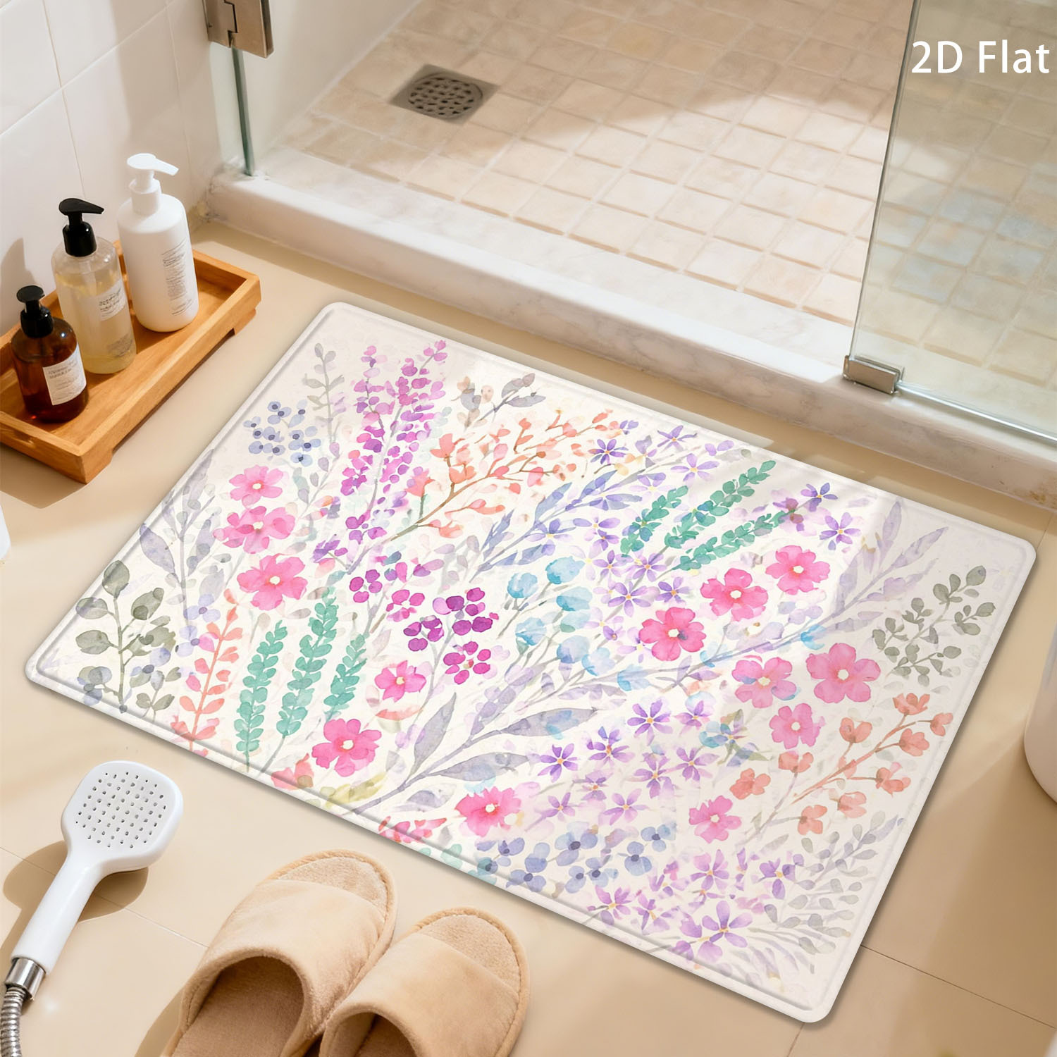 Adorable Floral Bath Mat Set f - Home Made Bathroom Vanity ulasan dan harga