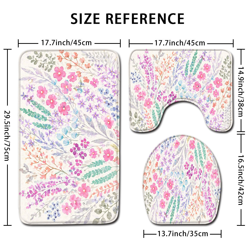 Adorable Floral Bath Mat Set f - Home Made Bathroom Vanity ulasan dan harga