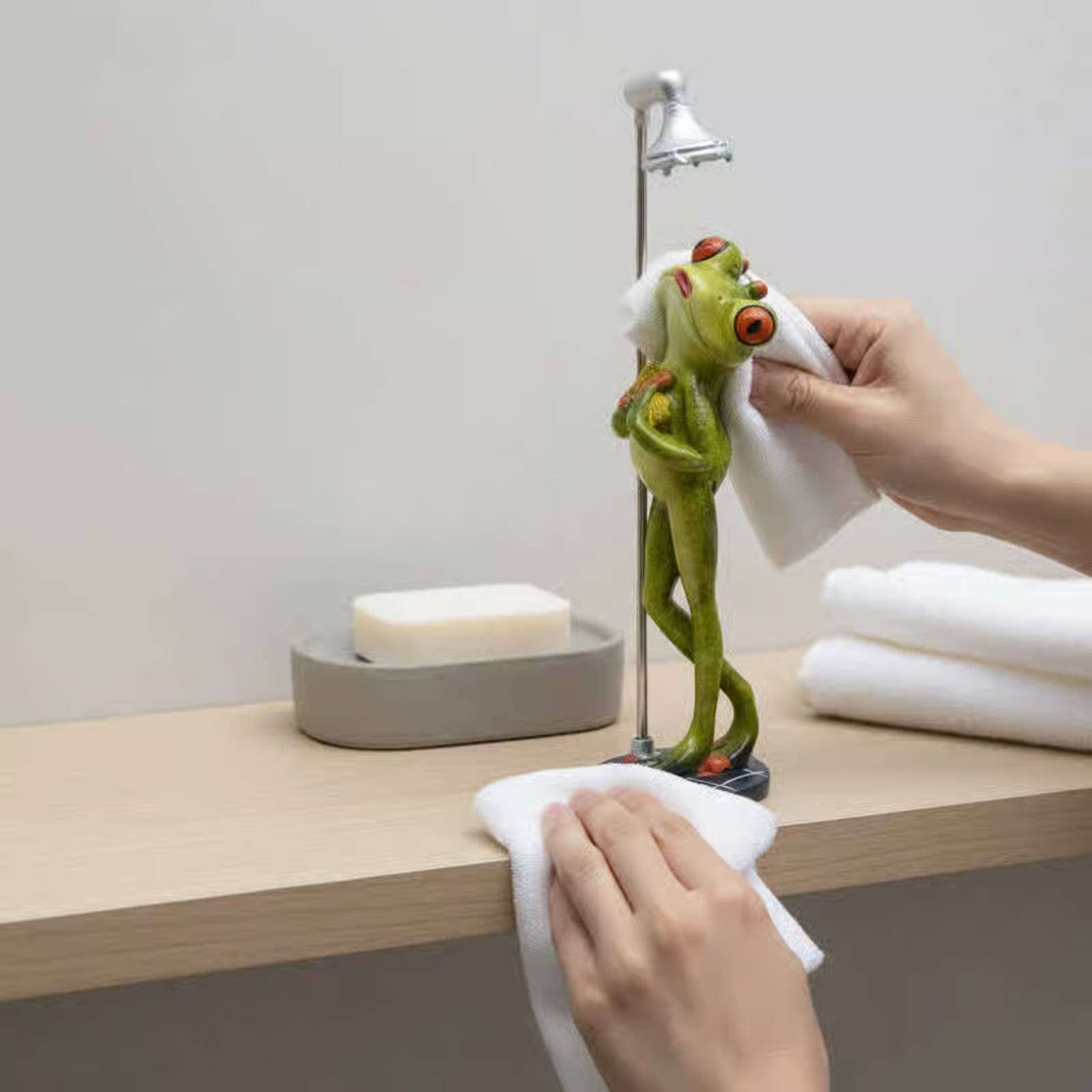 Showering Frog Figurine Great  - Home Bathroom ulasan dan harga
